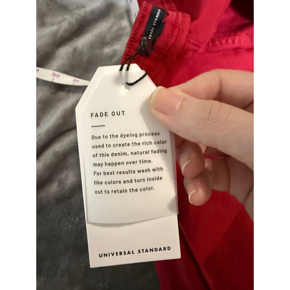 2/$30 NEW Universal Standard Red Seine High Rise Skinny Jeans 27” Scooter 40 - Picture 8 of 11